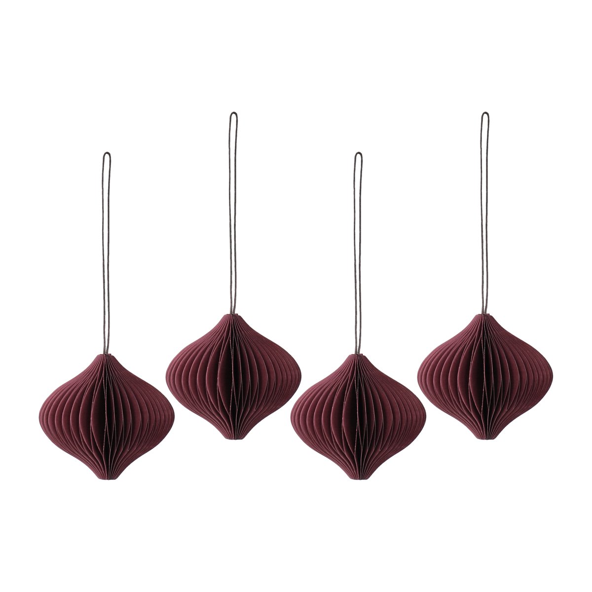 Scandi Living Onion baubles 4-pack Red | Scandinavian Design | Christmas decorations | Red