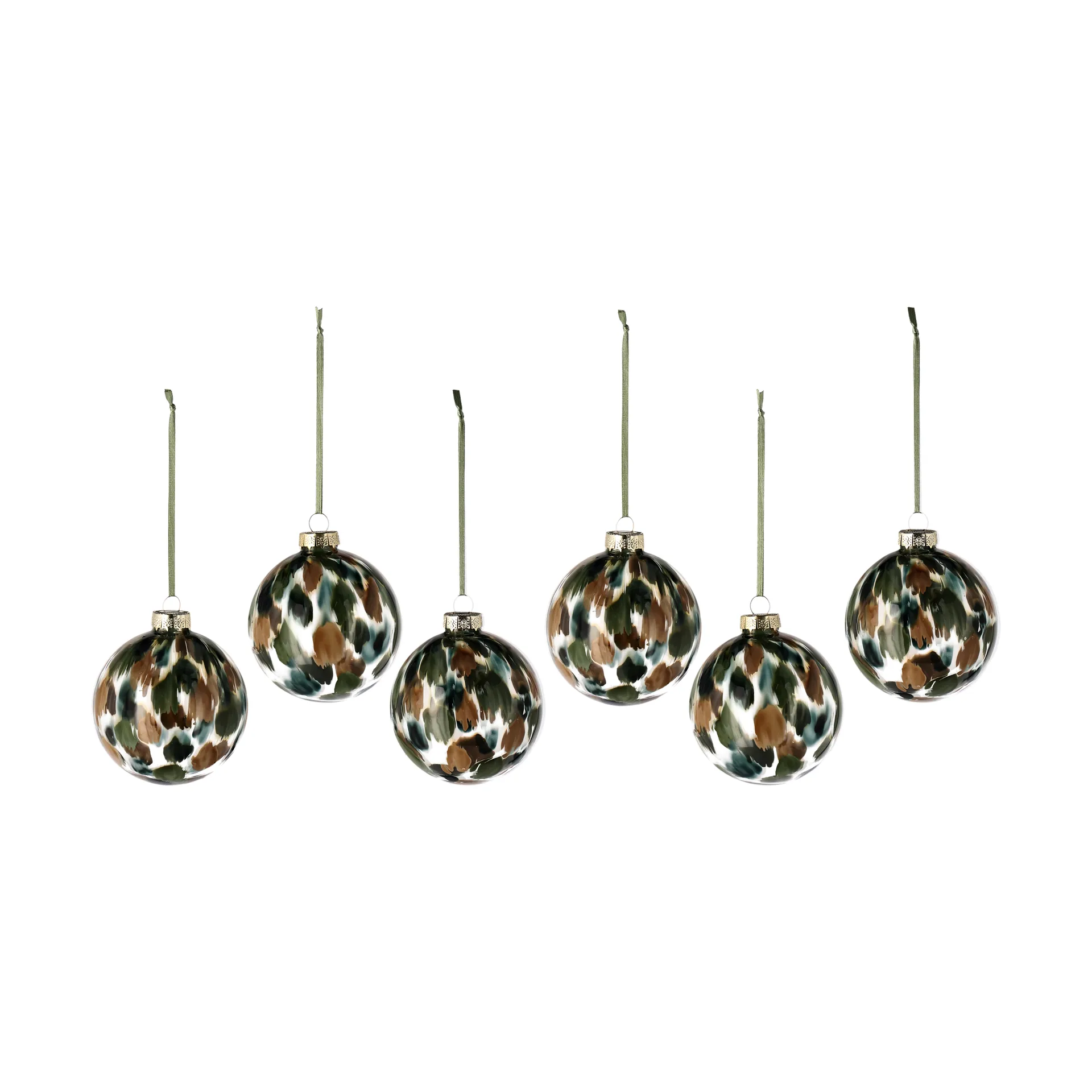 Overcast Christmas bauble Ø8 cm 6-pack, Green Scandi Living