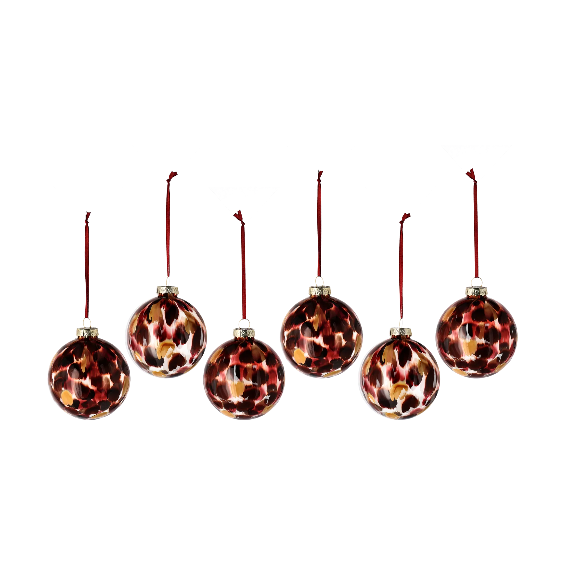 Overcast Christmas bauble Ø8 cm 6-pack, Red Scandi Living