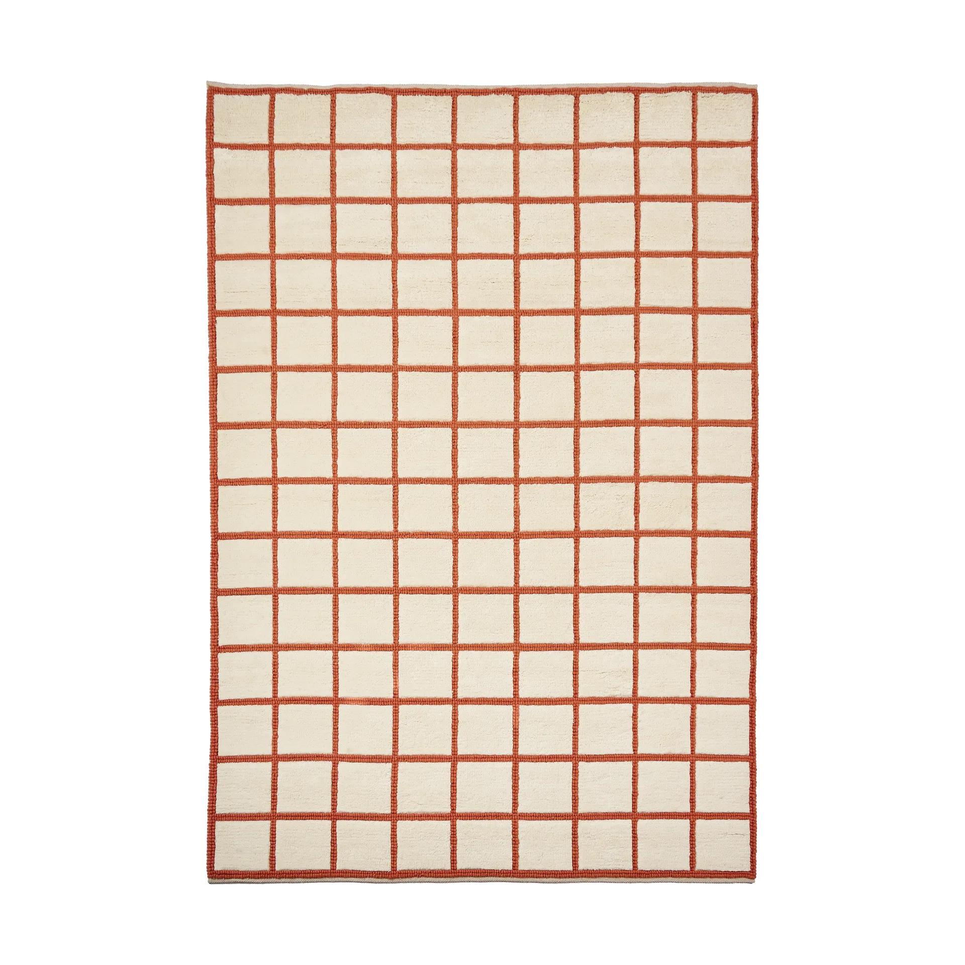 Pasture wool rug natural white/rust, 200x300 cm Scandi Living