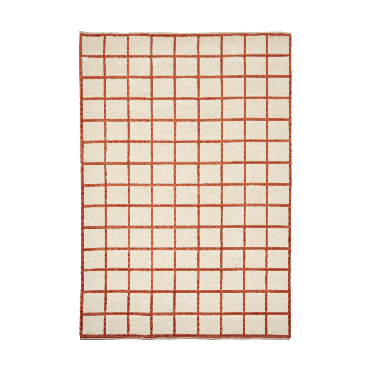 Scandi Living Pasture wool rug natural white/rust 200x300 cm