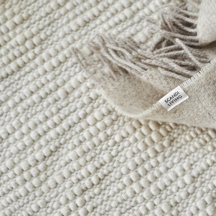 Pebble wool carpet white - 80x240 cm - Scandi Living