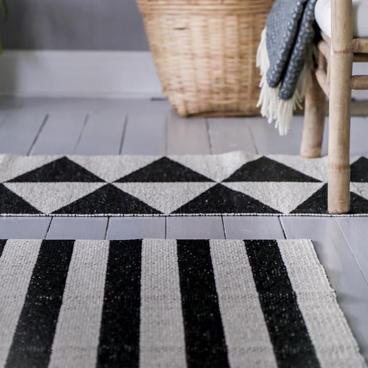 Rime rug black - 70x250 cm - Scandi Living
