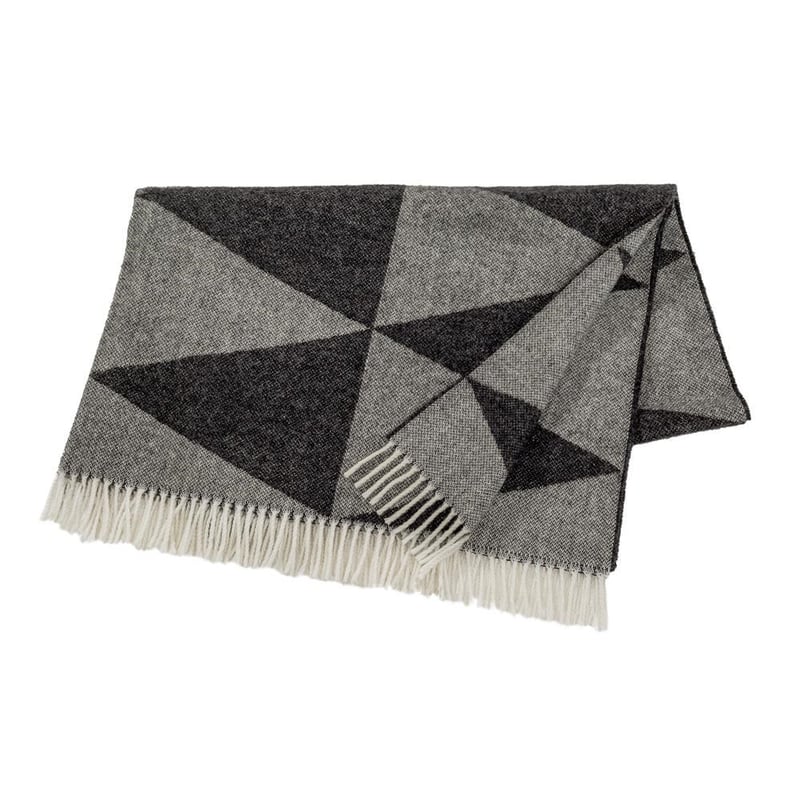 Scandi Living Rime wool throw charcoal