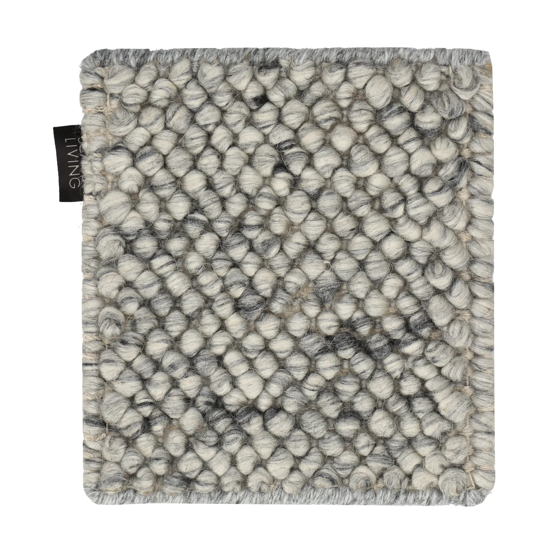 Sample flock wool rug, Natural gray Scandi Living
