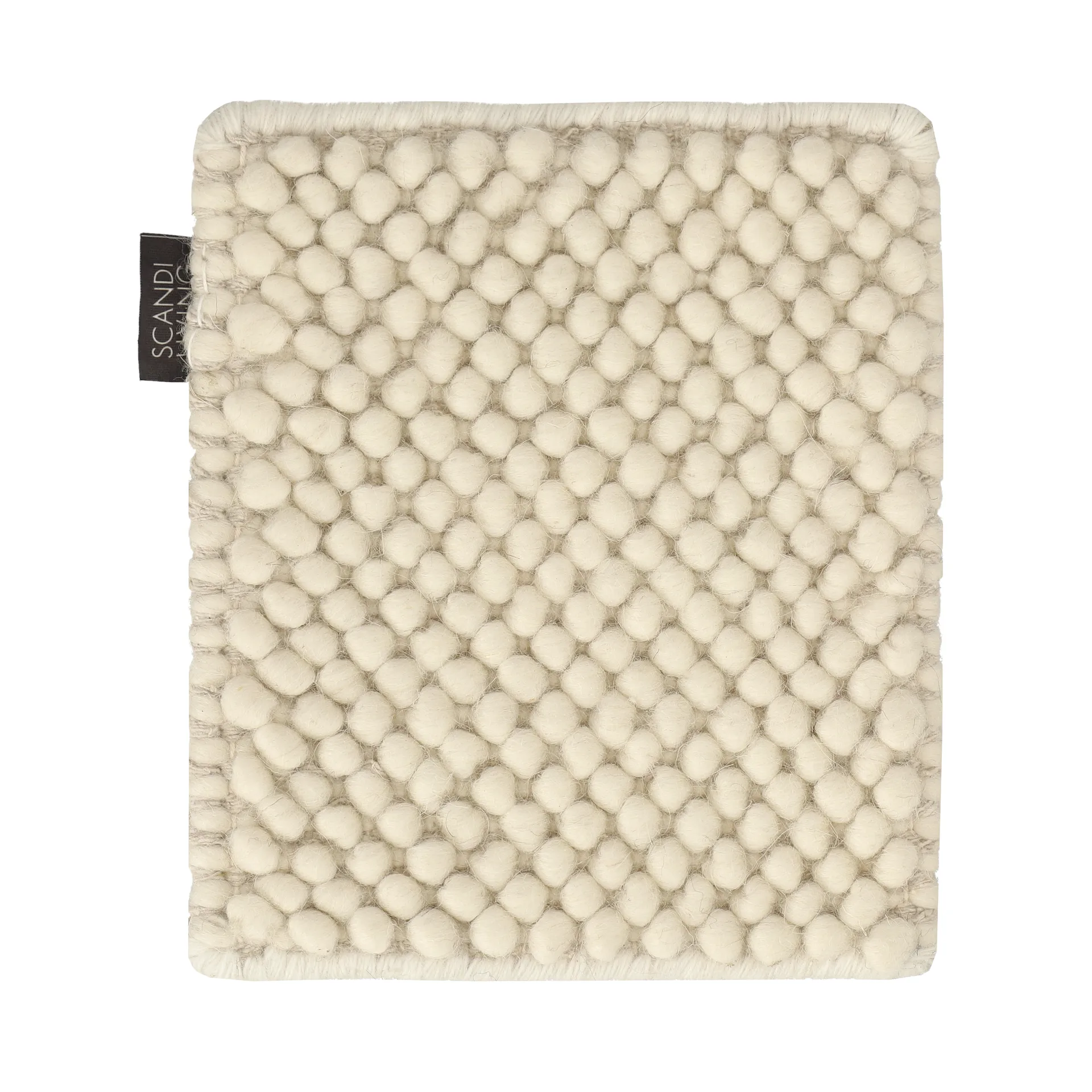 Sample flock wool rug, Natural white Scandi Living