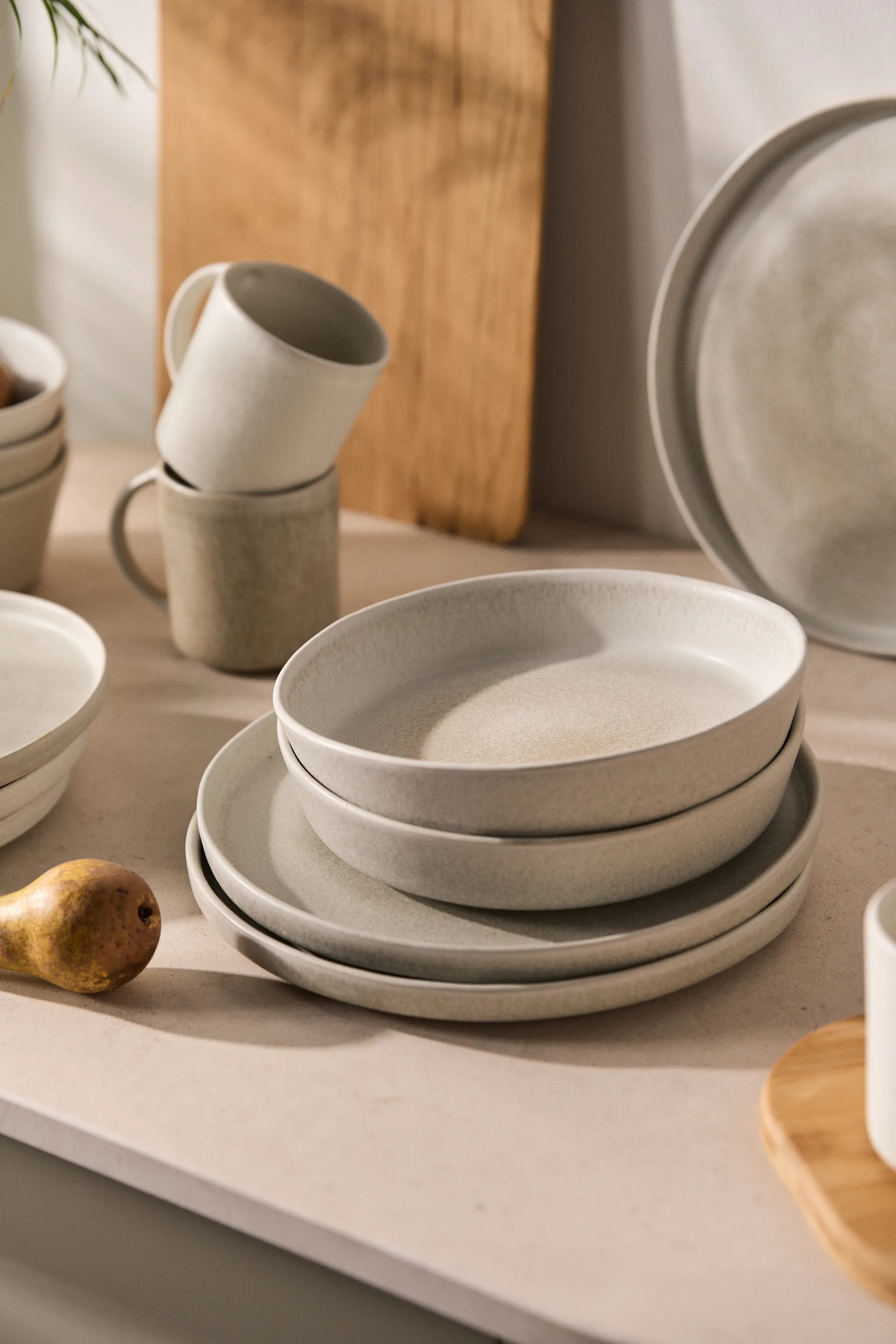 Sandsbro pasta plate light grey, Ø23 cm, 4-pack,  Scandi Living