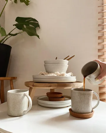 Sandsbro pasta plate light grey, Ø23 cm, 4-pack - Scandi Living