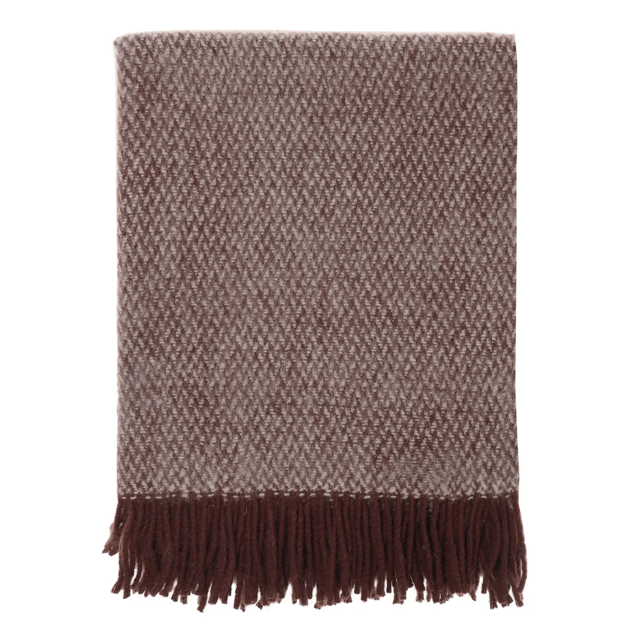 Scandi Living Sandstone wool throw 130x180 cm Burgundy