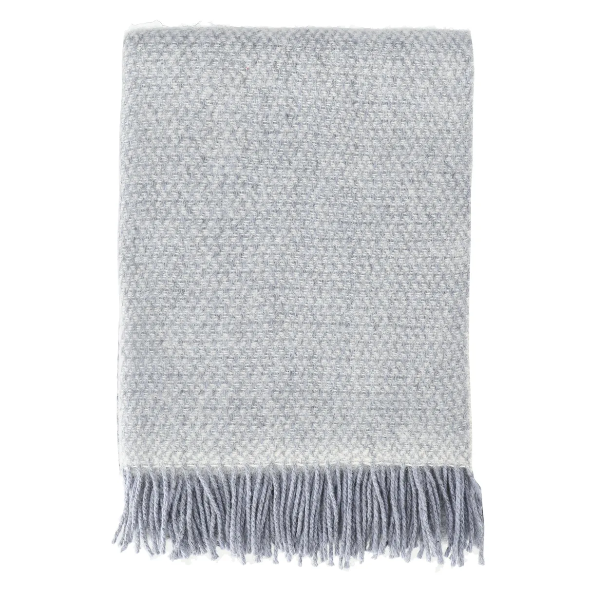 Scandi Living Sandstone wool throw 130x180 cm Dove Blue Melange