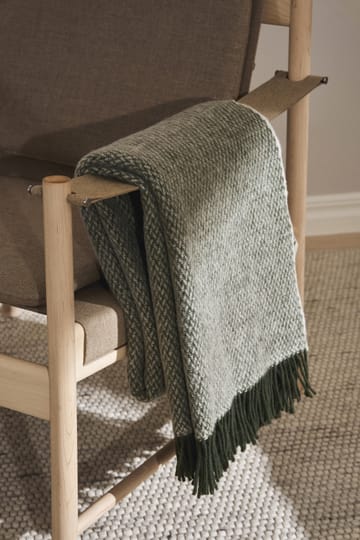Sandstone wool throw 130x180 cm - Khaki green - Scandi Living