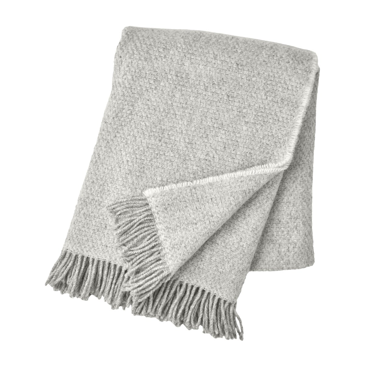 Scandi Living Sandstone wool throw 130x180 cm Light grey