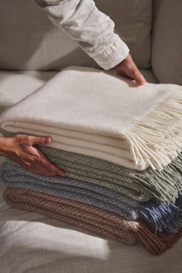Sandstone wool throw 130x180 cm - Sage Melange - Scandi Living