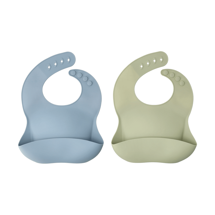 Silly bib silicone 2-pack - Green-Blue - Scandi Living