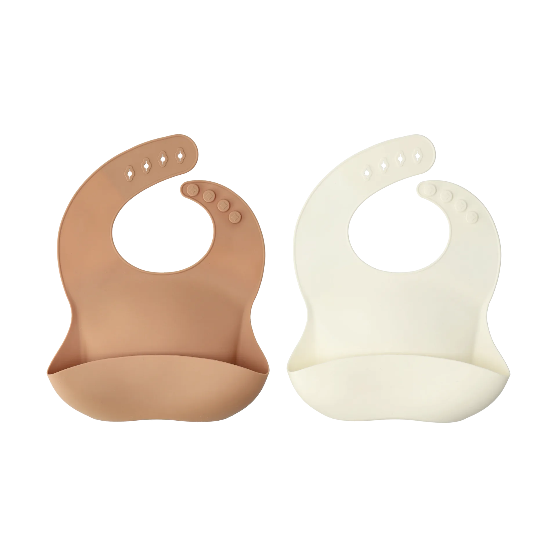 Silly bib silicone 2-pack, Vanilla-hazelnut Scandi Living