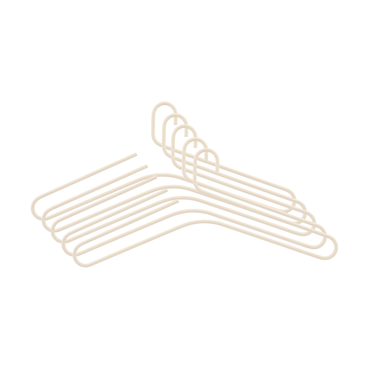 Scandi Living Smooth hanger 5-pack Beige | Scandinavian Design | Clothes racks, coat stands & hangers | Beige