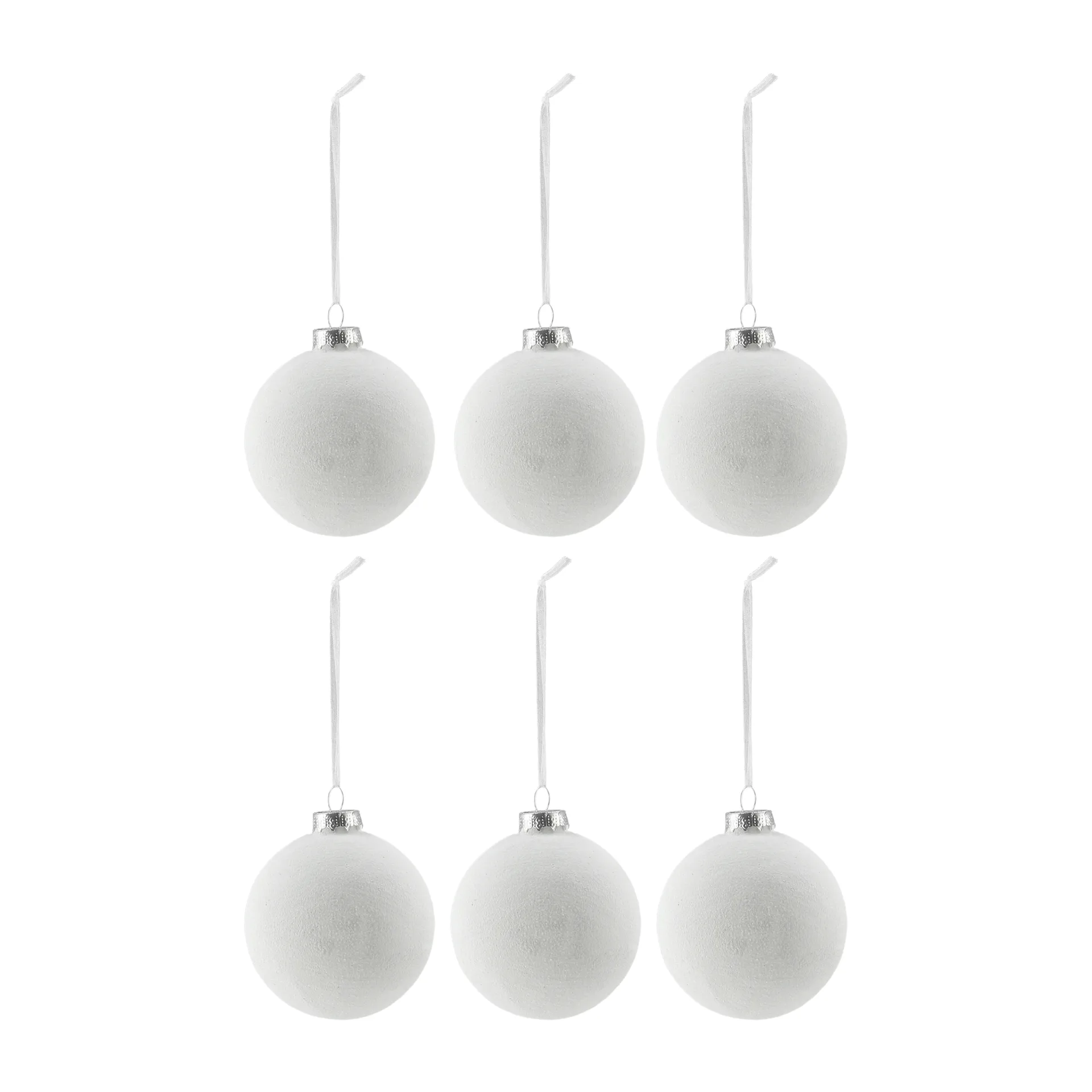 Snowing baubles 6-pack, White Scandi Living