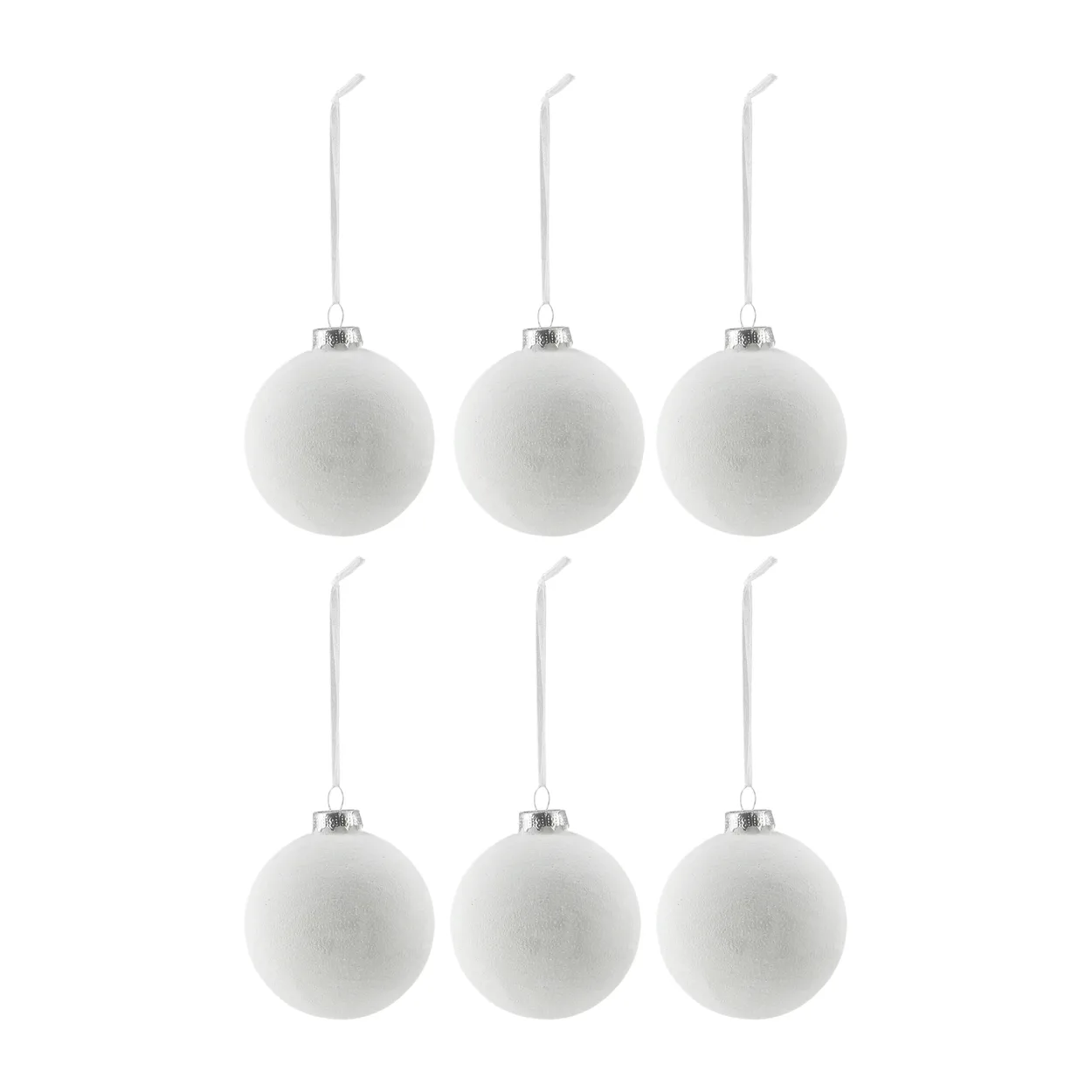 Scandi Living Snowing baubles 6-pack White | Scandinavian Design | Christmas decorations | White