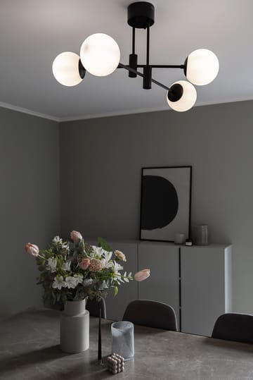 Solar ceiling lamp black 73 cm - Frosted white - Scandi Living