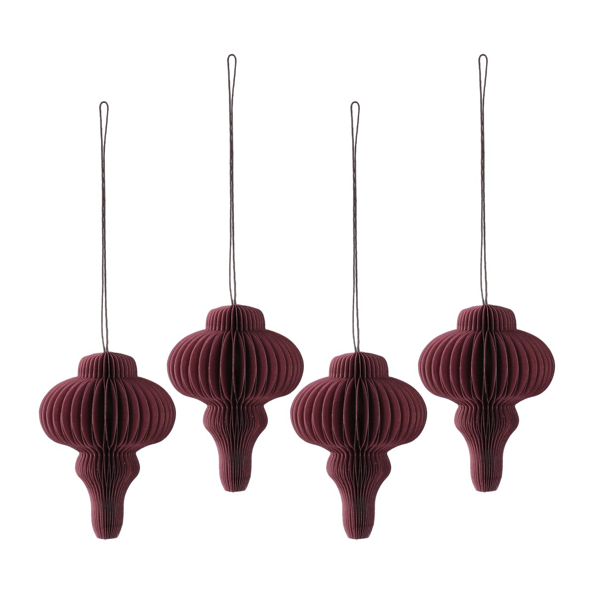 Scandi Living Spira baubles 4-pack Red | Scandinavian Design | Christmas decorations | Red