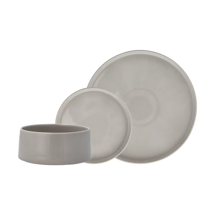 Taper dinnerware set 12 pieces - Light grey - undefined - Scandi Living