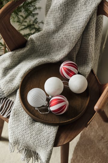 Tradition baubles 6-pack - Red/white - Scandi Living