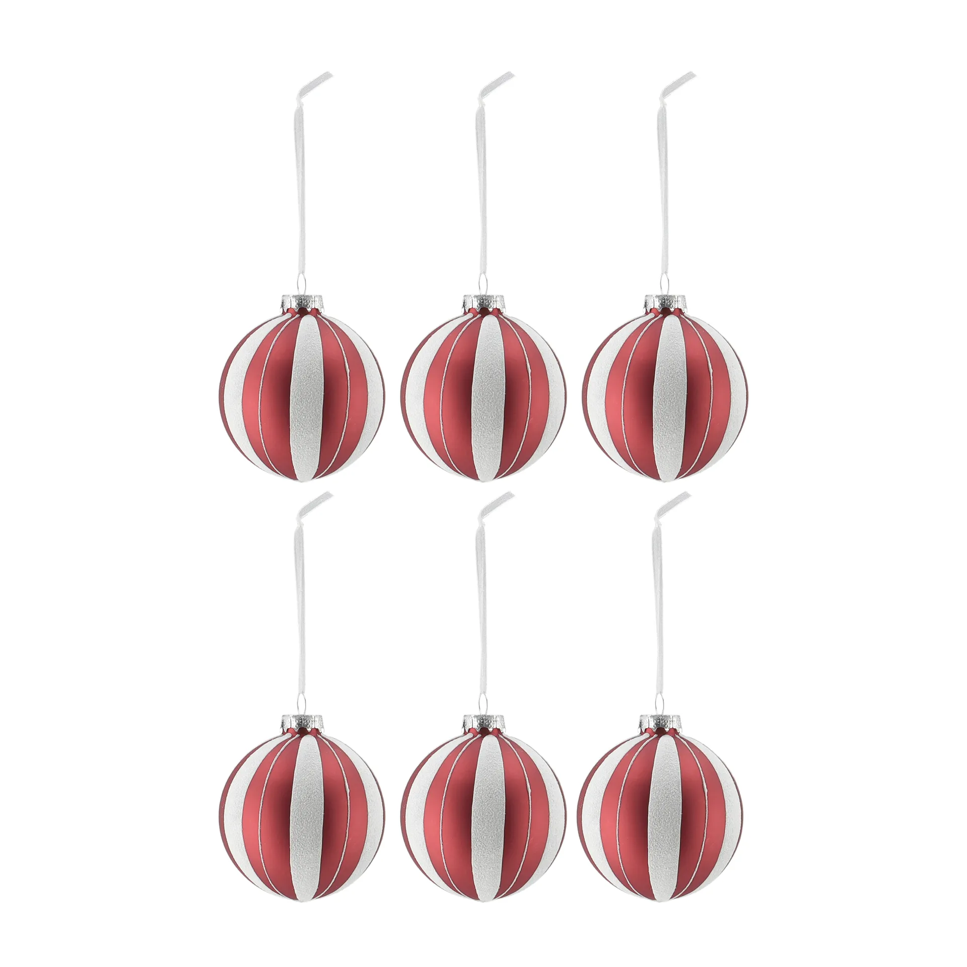 Tradition baubles 6-pack, Red/white Scandi Living