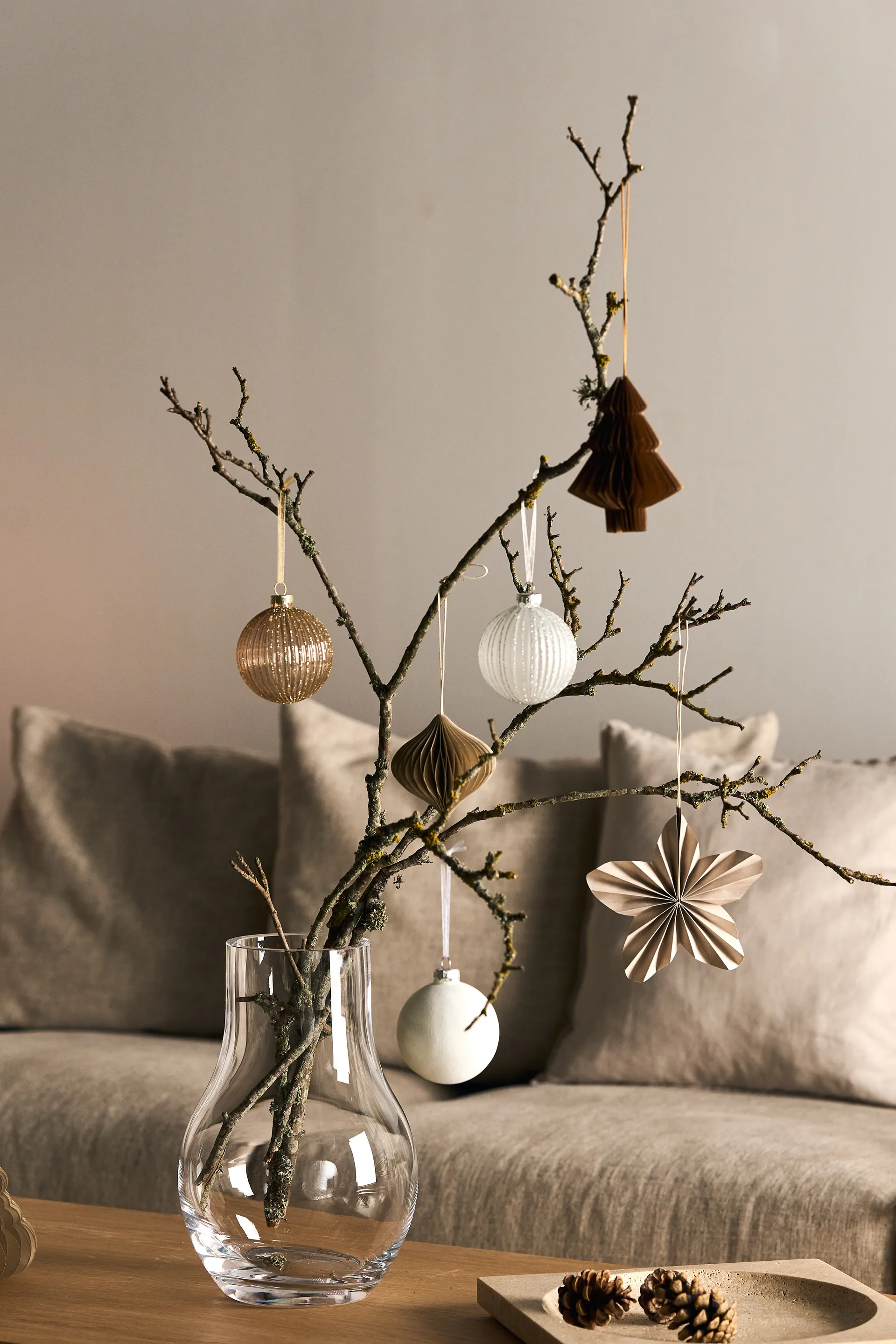 Twinkle baubles 4-pack, Beige Scandi Living
