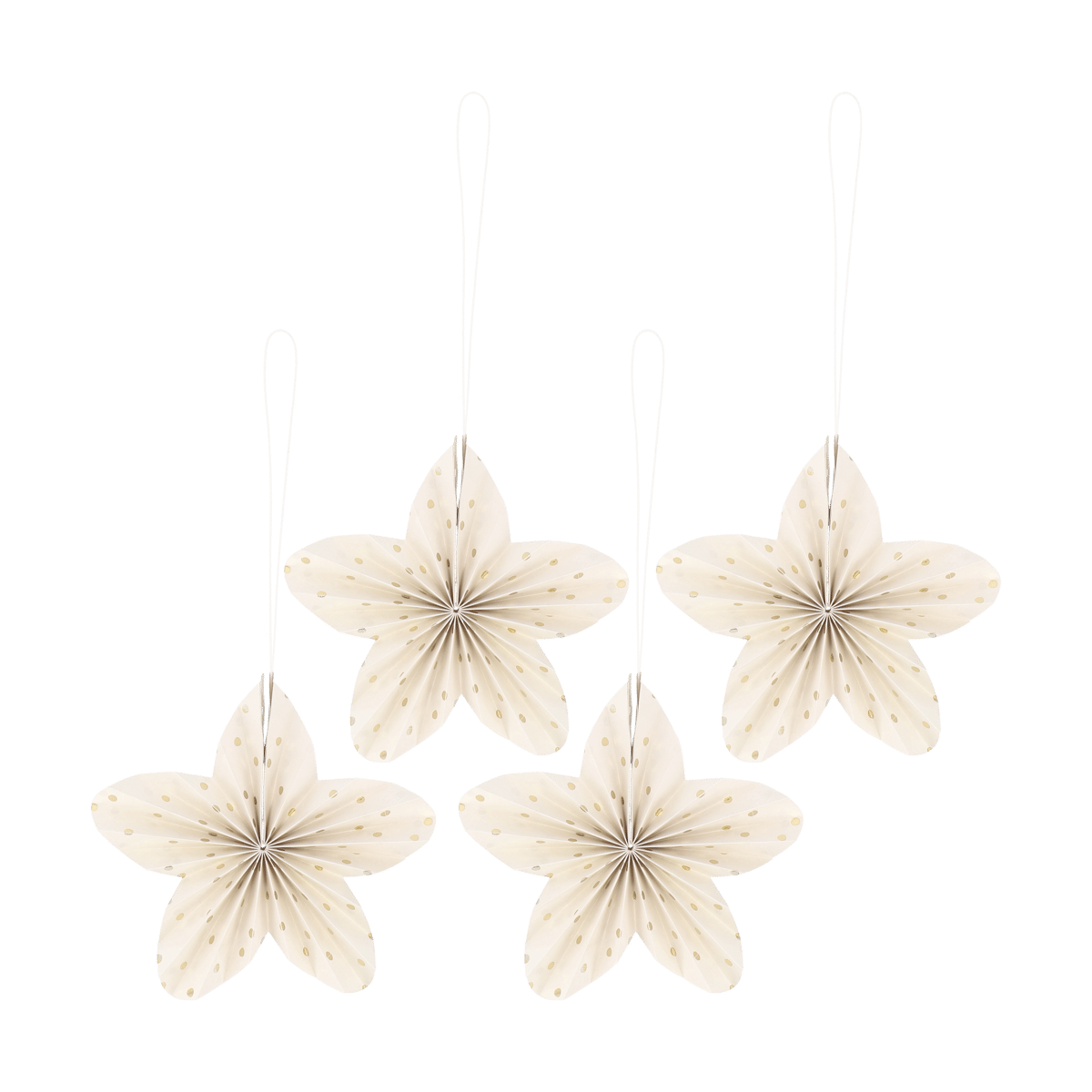 Scandi Living Twinkle Christmas tree ornaments 4-pack Gold dotted