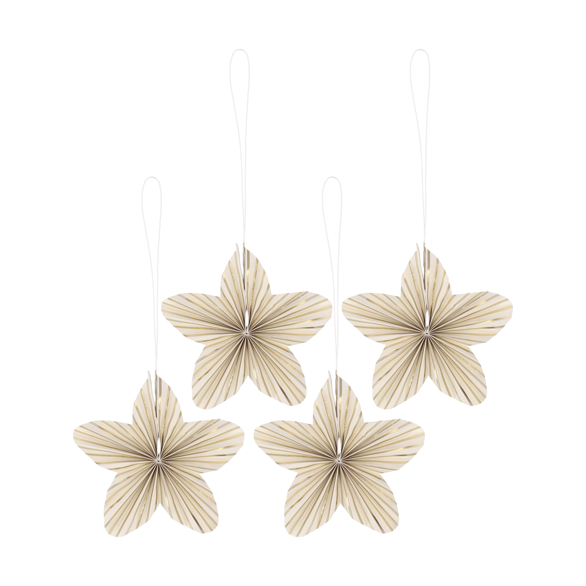 Scandi Living Twinkle Christmas tree ornaments 4-pack Gold striped