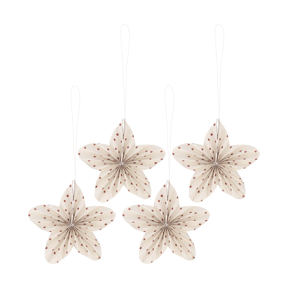 Scandi Living Twinkle Christmas tree ornaments 4-pack Red polka-dot