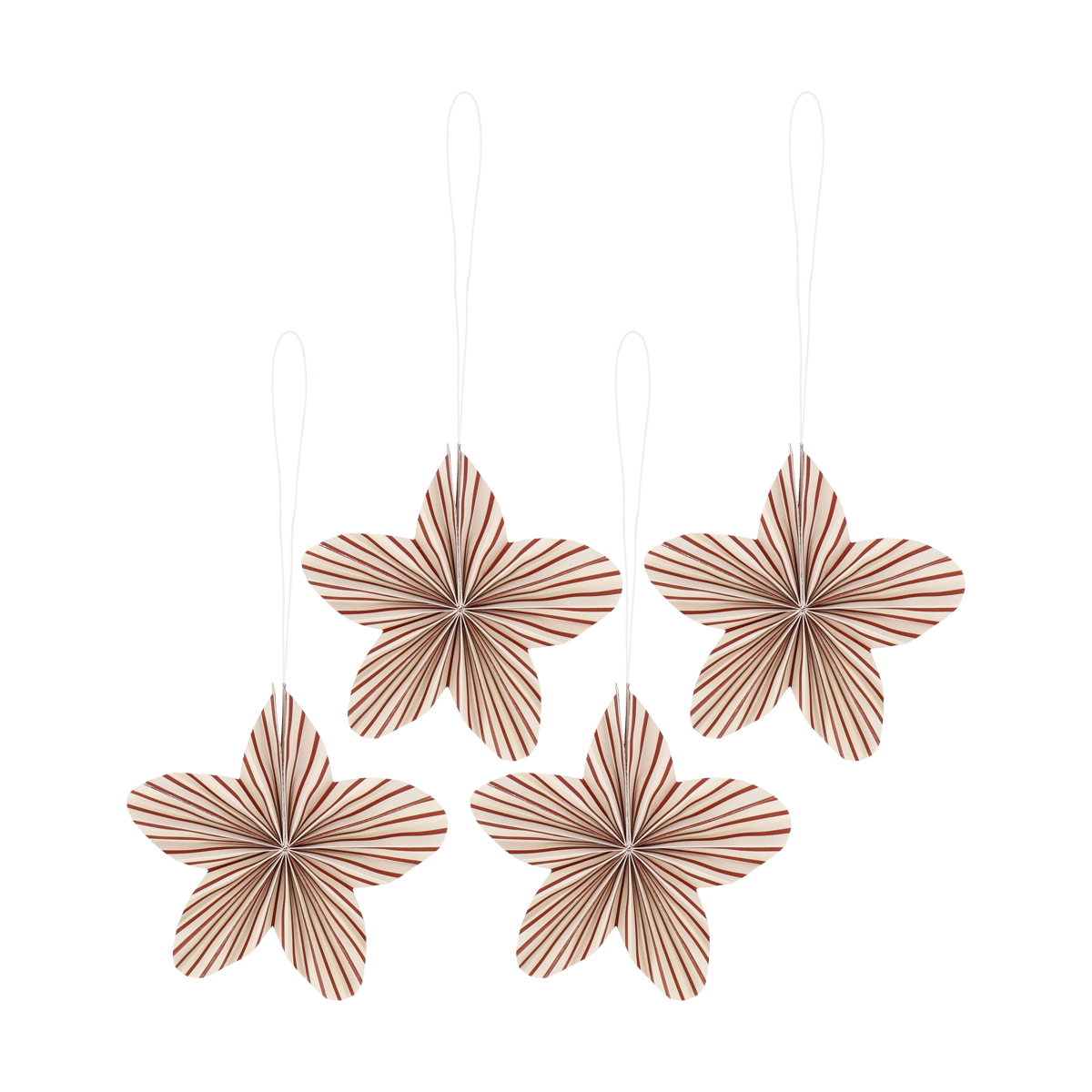 Scandi Living Twinkle Christmas tree ornaments 4-pack Red striped