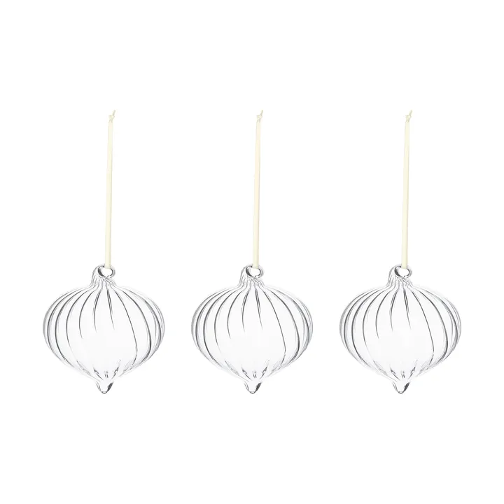 Whisper Christmas bauble 3-pack - Clear - Scandi Living