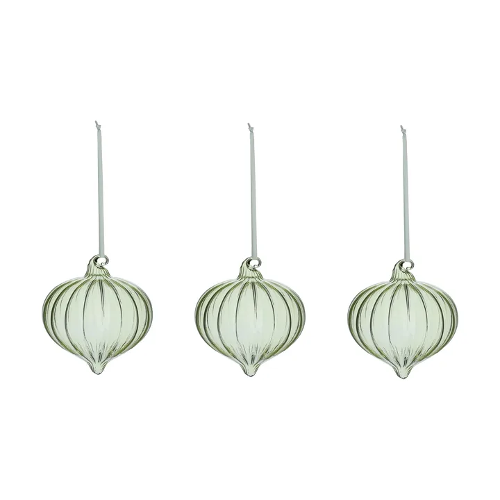 Whisper Christmas bauble 3-pack - Green - Scandi Living