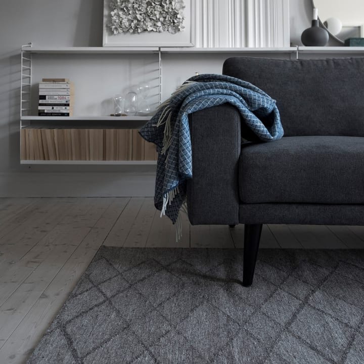 Wicker wool throw - dark blue - Scandi Living