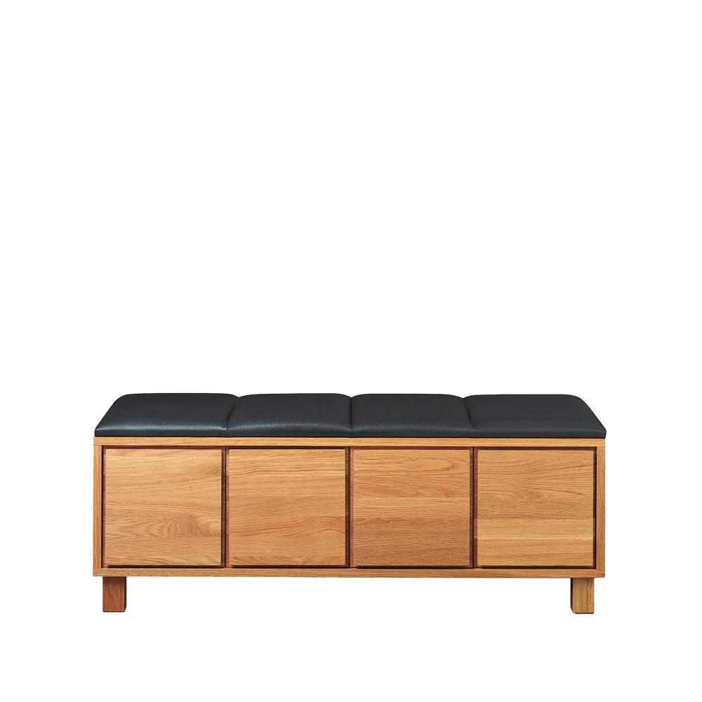 Scherlin Bänk 6 Leather black. oiled oak fframee | Scandinavian Design | Benches | Black