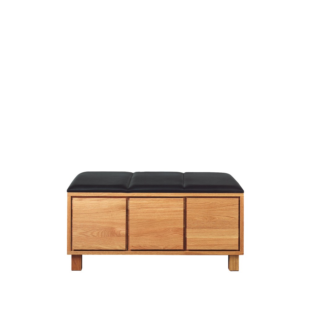 Scherlin Bänk 6 Leather black. oiled oak fframee | Scandinavian Design | Benches | Black