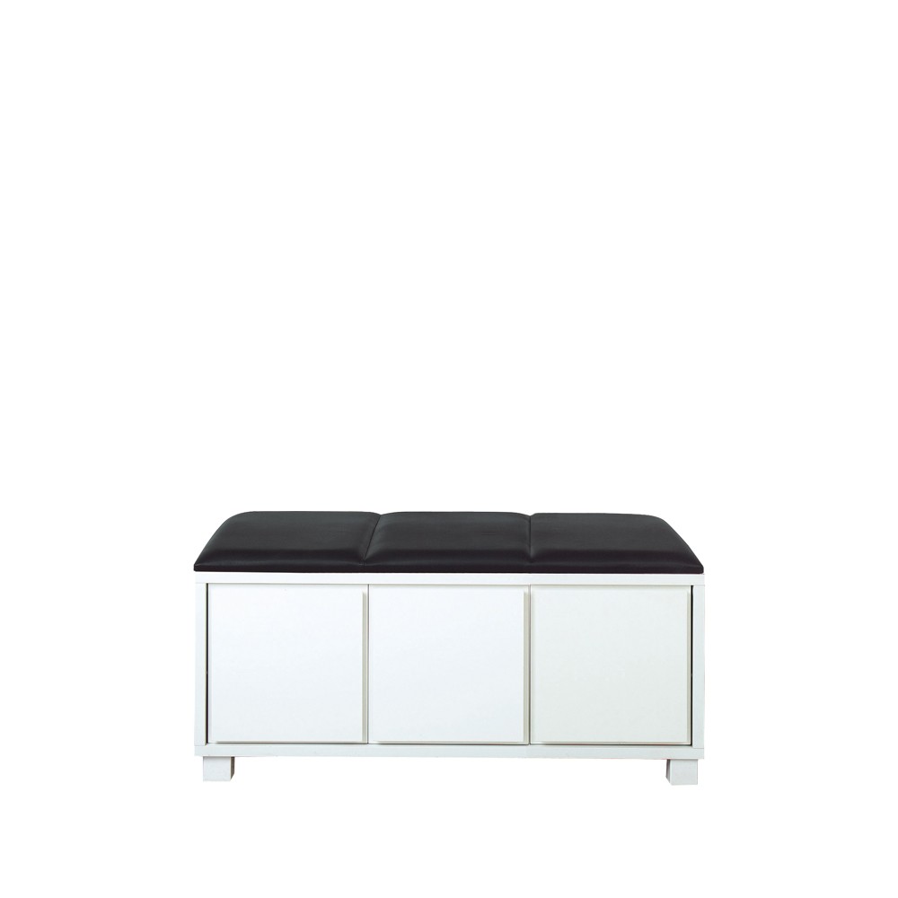 Scherlin Bänk 6 Leather black. white stomme | Scandinavian Design | Benches | Black