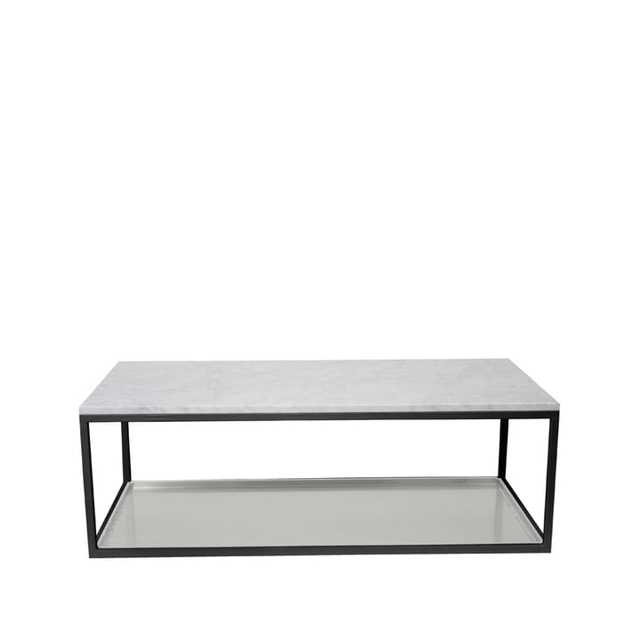 Coffee table 11 - Marble white, black lacquered stand, zinc plate - Scherlin