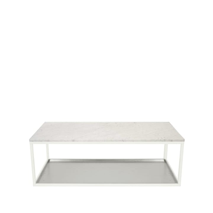 Coffee table 11 - Marble white, white lacquered stand, zinc plate - Scherlin