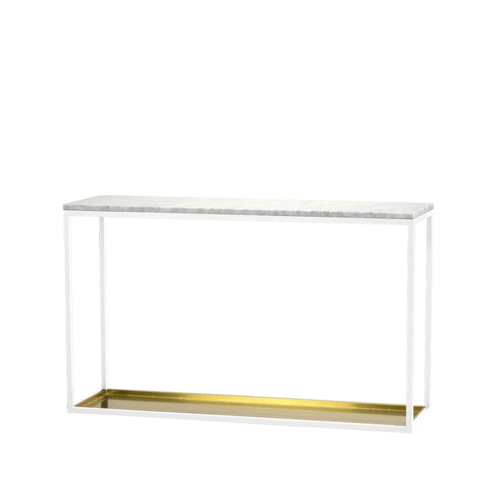 Console table 11 - Marble white, white lacquered stand - Scherlin