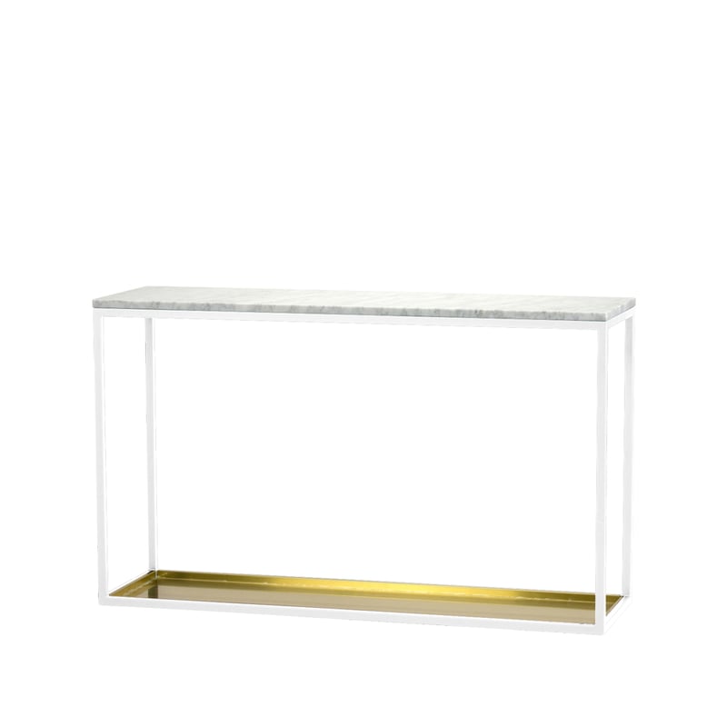 Scherlin Console table 11 Marble white, white lacquered stand