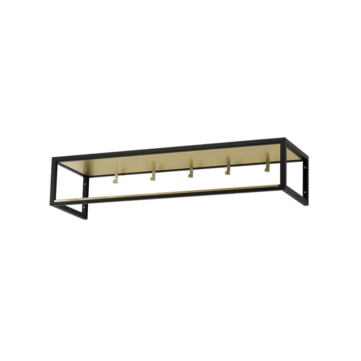 Hall shelf 11 - Black lacquer, brass plate - Scherlin