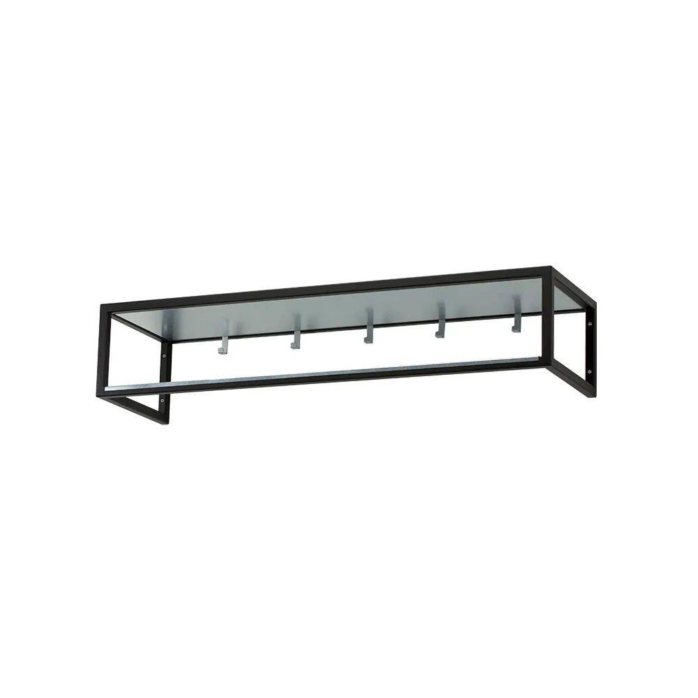 Scherlin Hall shelf 11 Black lacquer, zinc plate | Scandinavian Design | Hat Racks & Hat Shelves | Black