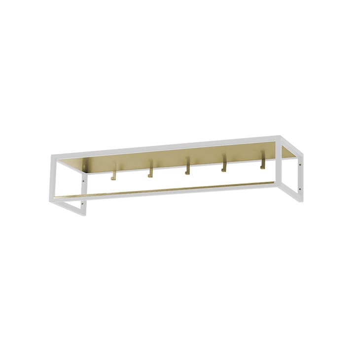 Hall shelf 11 - White lacquer, brass plate - Scherlin