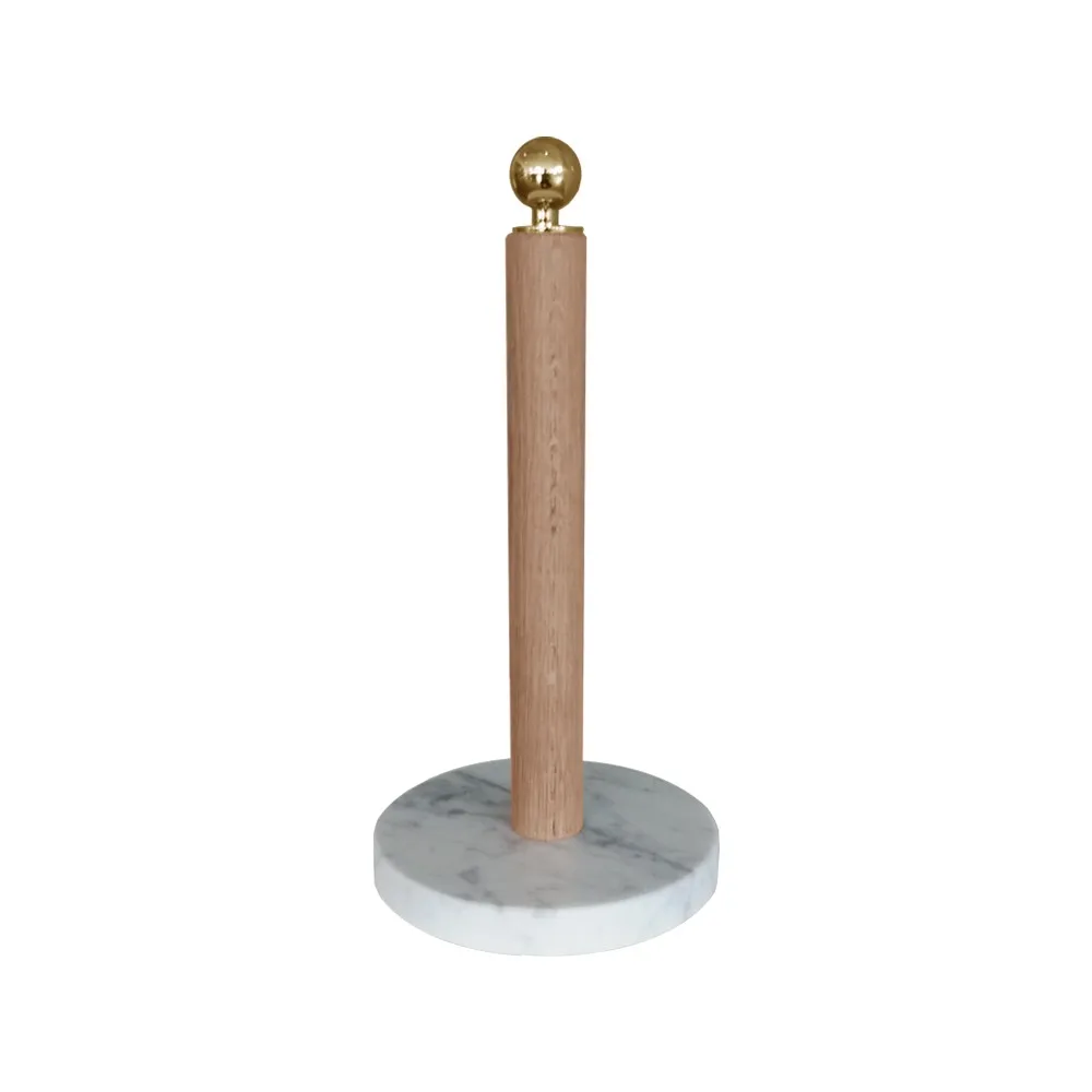 Scherlin Kitchen roll holder Oak, brass knob | Scandinavian Design | Kitchen towel holders | Beige