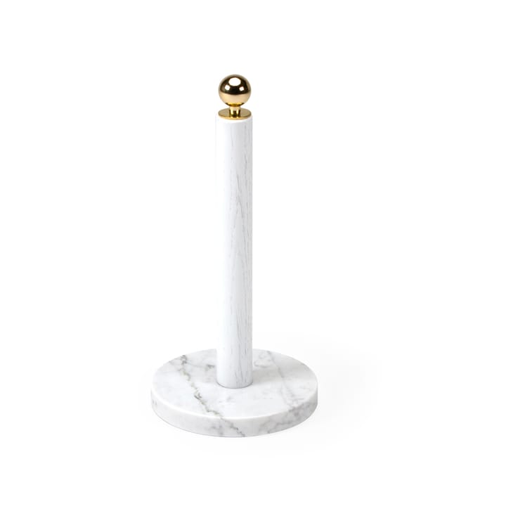 Kitchen roll holder - White, brass knob - Scherlin