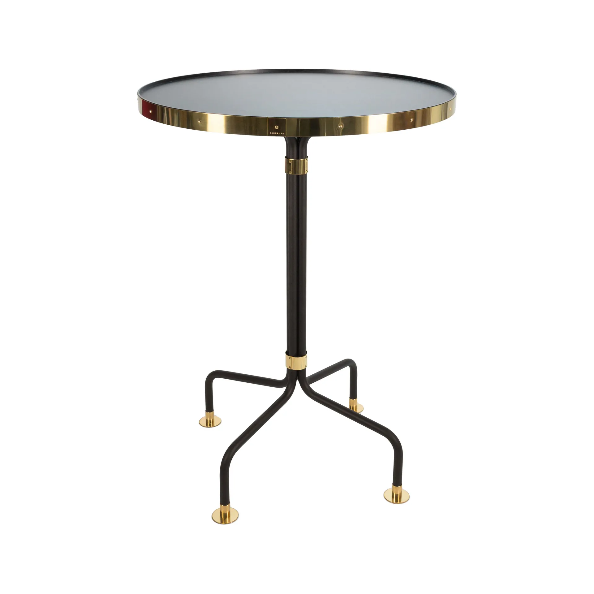 Standing table 12, Black, brass Scherlin