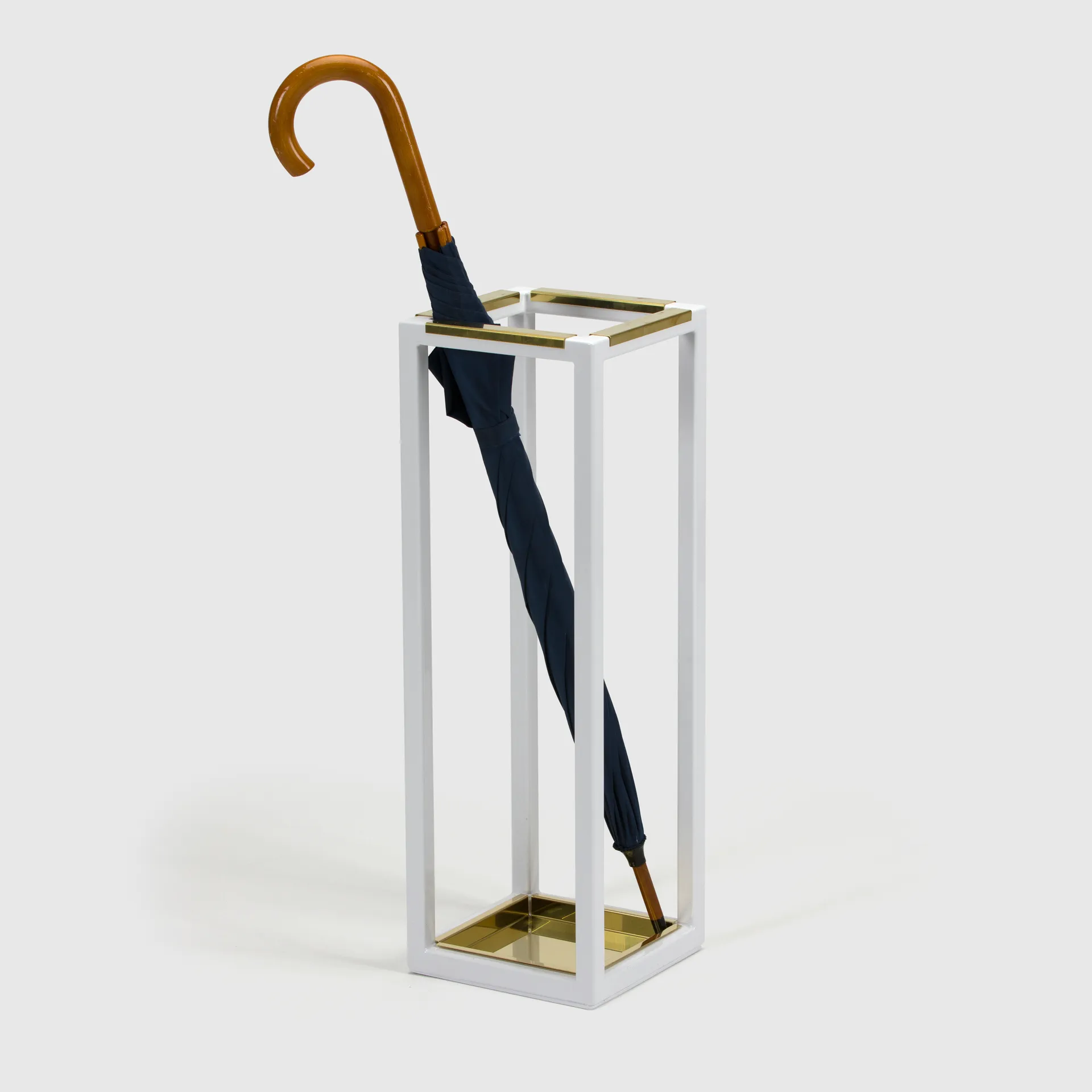 Umbrella stand 2, White/brass Scherlin