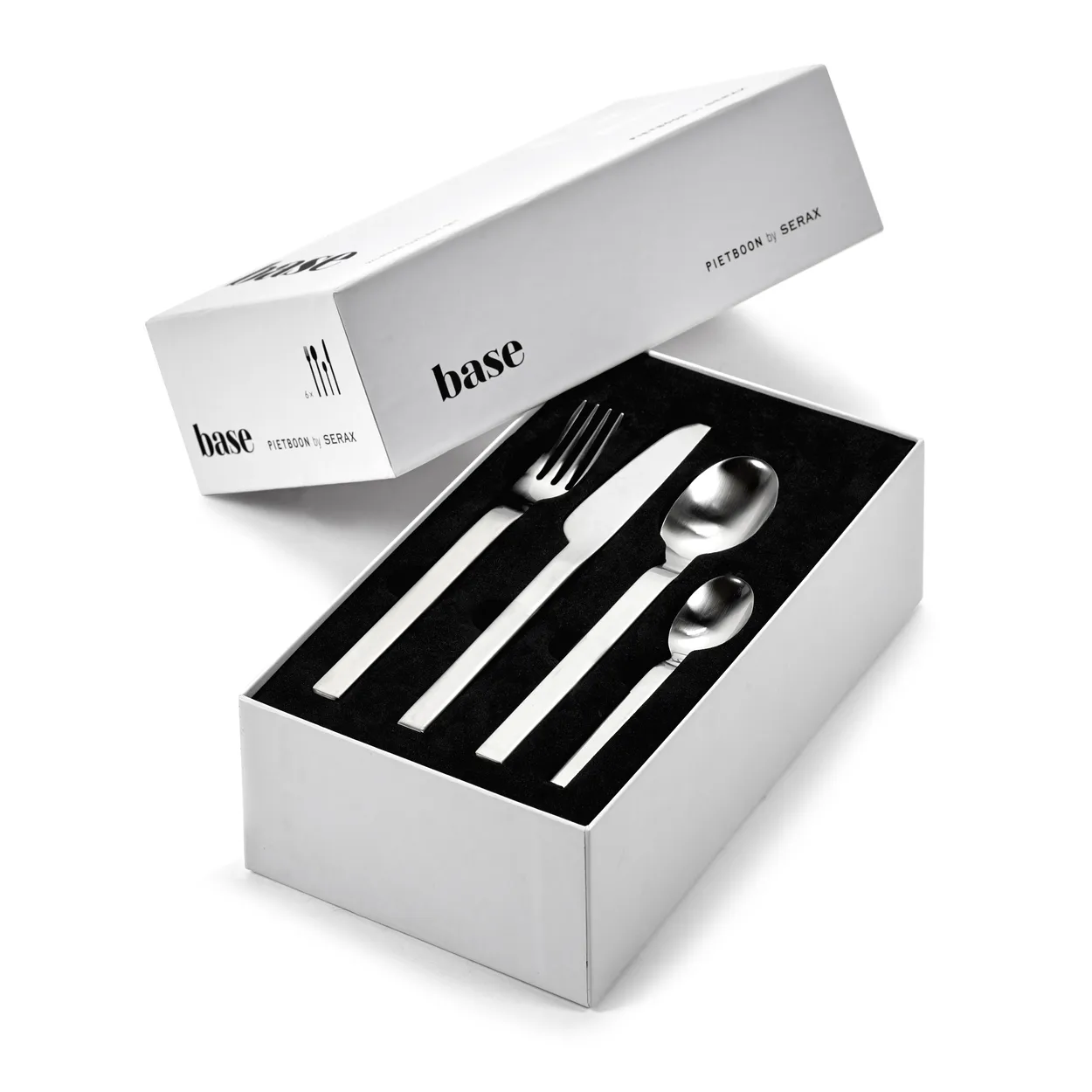 Serax Base cutlery 24 pieces stainless steel | Scandinavian Design | Cutlery sets | Silver-coloured